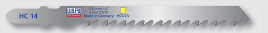 Пилки для лобзика HC 14 ( аналогT101D), рез 75мм, дерево до 45мм, пластик 6,35 tpi (5шт/уп) WILPU