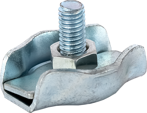 Зажим стальн.канатов одинарный 4мм L22мм