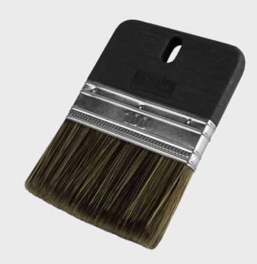 Кисть декоративная 100х15мм, высота ворса 56мм, смешанная темная, синтетическая щетина, пластиковая ручка