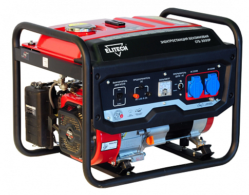 Генератор ELITECH СГБ 3000Р (4-х такт), 2.8кВт\6.5л.с. 196см3, бак-15л, ручной старт