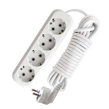 Удлинитель 4х5м с заземл. 13А IP20 Е-304 ПВС 3х1 АБС-пластик UNIVersal