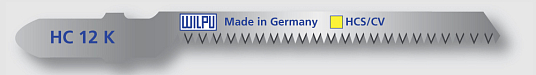 Пилки для лобзика HC 12 К (T101AO) дерево, фанера 1,5-15мм, фигурный рез ( 5шт/уп), WILPU 