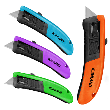 Нож с трапециевидным лезвием 19 мм корпус из ABC пластика, цветные, FINLAND 