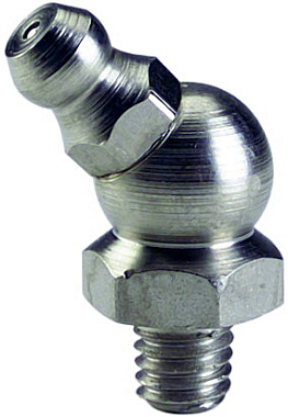 Пресс-масленка коническая, угловая 45° ВМ 8 DIN71412 оцинкованная с шестигранником