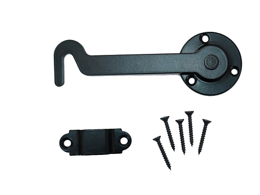 Крючок накидной плоский КПН-140 Л(левый)-ST (черный матовый) 