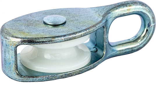 Блок одинарн с пластиковым диском d=65мм под канат d=16мм