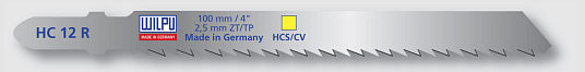 Пилки для лобзика HC 12R (T101BR) дерево 3-30мм, пластик, обратный зуб, чистый рез (5шт/уп) , WILPU /Германия/