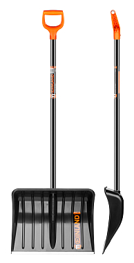 Лопата снеговая "FINLAND" с алюминиевым черенком 50см*39см, ковш с высокими бортами 8см