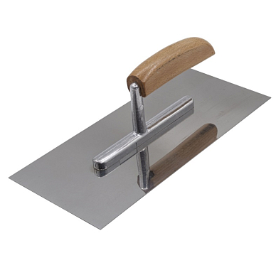 Кельма нержавеющая сталь 280*125мм (гладилка) с деревянной ручкой из бука