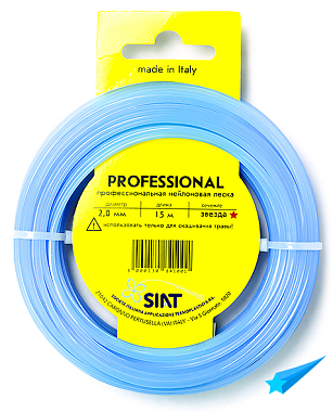 Леска 2,0мм*15м, сечение-звезда, для газонокосилок, Италия