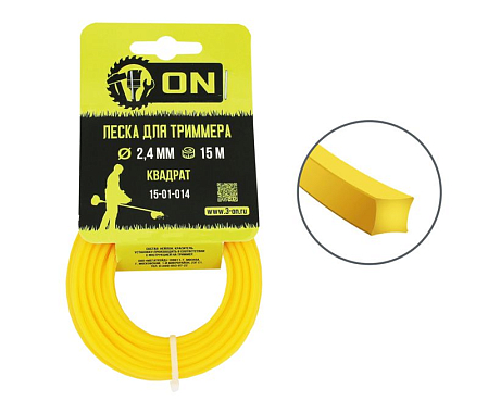 Леска 2,4мм*15м, сечение-квадрат, ON