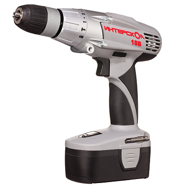 Аккумуляторная дрель-шуруповерт  ударная ИНТЕРСКОЛ ДАУ-13/18В, 1,5Ач, Li-ion АПИ, БЗП 13мм, 45Нм, б/щ, 2 аккум, кейс