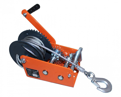 Лебедка ручная барабанная LRB 1350, г/п 1350 кг, канат 10м, HITCH