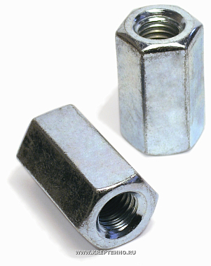 Гайка соединительная М8*25(20)  DIN6334 цинк 