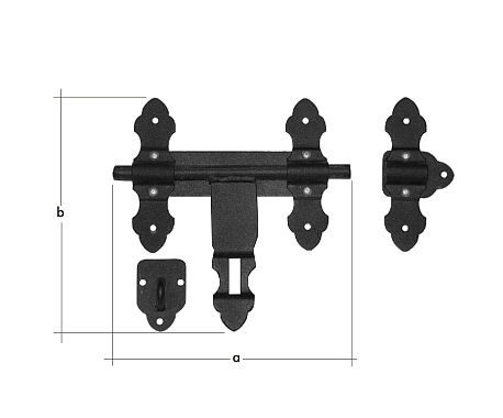 Задвижка воротная декоративная 495х280мм, WCZ500
