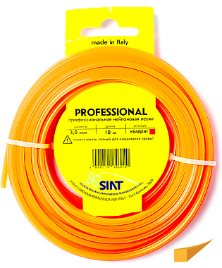 Леска 3,0мм*10м, сечение-квадрат, для газонокосилок, Италия