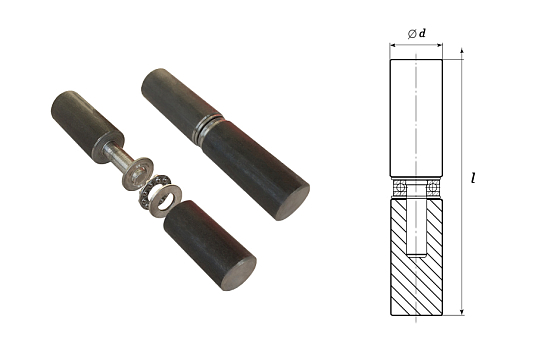 Петля гаражная с подшипником ф30*150