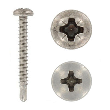 Саморез с полукруглой головкой 4,2*25 сверло, крест DIN7504-M, А2