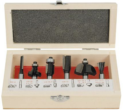 Набор фрез по дереву 6шт., хвостовик 8мм, FIT