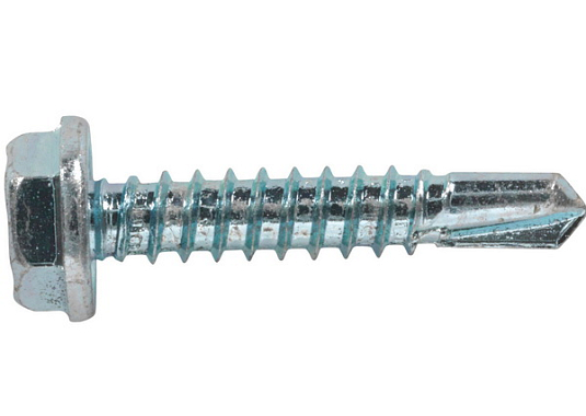 Саморез кровельный 5,5*19 D8 цинк, 6-гран, сверло, по металлу, без шайбы