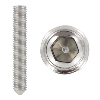 Винт установочный DIN914  М6*6 с внутренним шестигр, заостренный, нерж. сталь А2