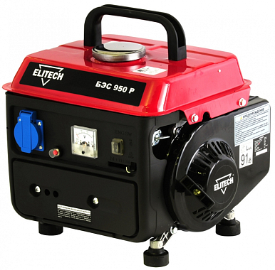 Генератор ELITECH БЭС 950 Р, 220В, 0,65кВт, 4л