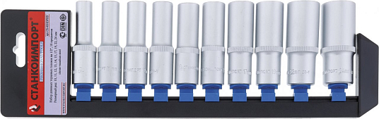 Набор головок длинных торцевых 1/2" 10 предметов (10,11,12,13,14,15,17,19,22,24), (СтанкоИмпорт)