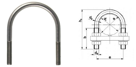 Скоба монтажная U-образная 12-17 М6 (3/8")