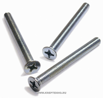 Винт DIN965  М3*6 с потайной головкой, цинк (полн рез)