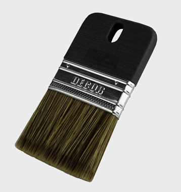 Кисть декоративная 75х15мм, высота ворса 56мм, смешанная темная, синтетическая щетина, пластиковая ручка