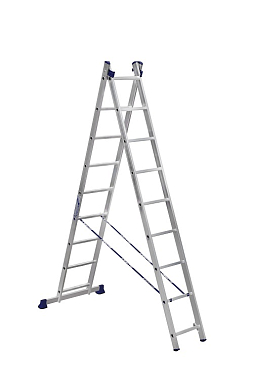 Лестница алюминиевая "Алюмет" 2-х секционная 2х 9 (Н = 4,22 м)