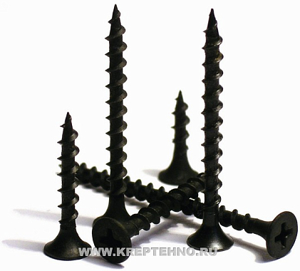 Саморез ГКЛ-дерево 3,5*55 потайной, оксидированный