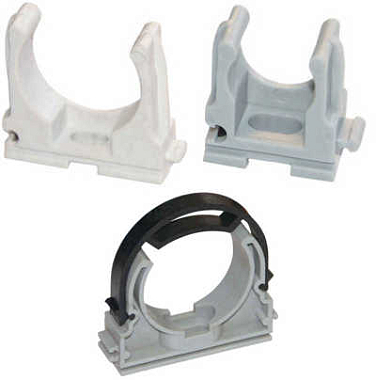 Клипса для труб 16мм серая