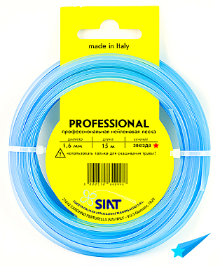 Леска 1,6мм*15м, сечение-звезда, для газонокосилок, Италия