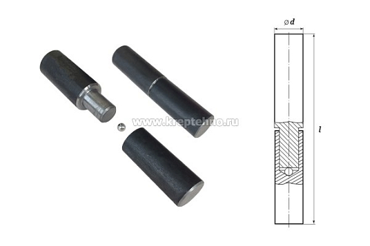 Петля гаражная с шариком ПГ 16*120 