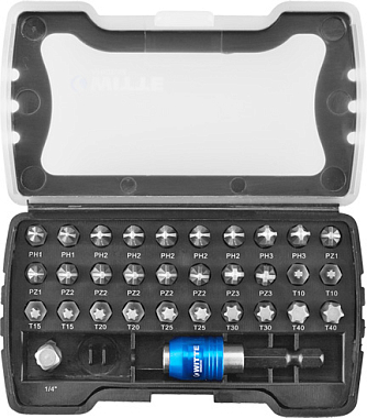 Набор бит 32 предмета (Ph, PZ, Torx + адаптер), WITTE /Германия/