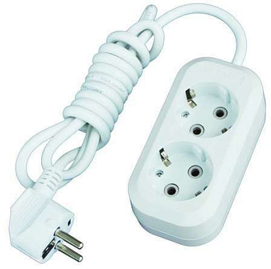 Удлинитель 2х3м с заземл. 13А IP20 Е-302 ПВС 3х1 АБС-пластик UNIVersal