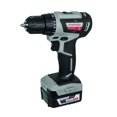 Аккумуляторная дрель-шуруповерт ИНТЕРСКОЛ ДА-10/14,4В 2,0Ач, Li-ion, БЗП 10мм, 38Нм, б/щ, 2 аккум, кейс