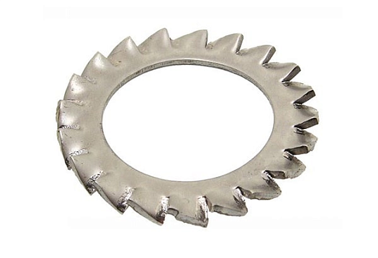 Шайба стопорная с наружными зубьями М2,5  DIN6798 А цинк 