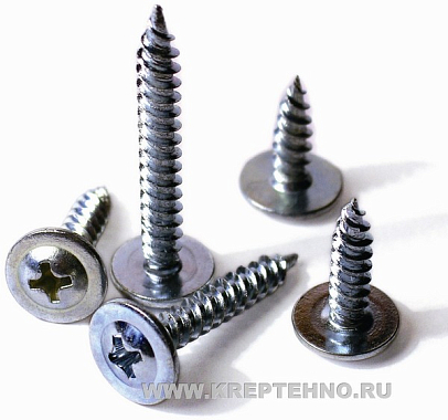 Саморез 4,2*25 полусфера с прессшайбой, цинк, острый