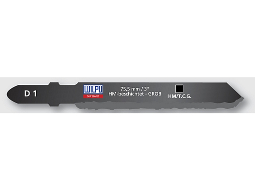 Пилки для лобзика D2 для керамики, стекла, стеклопластика, мелкое зерно (3шт/упак.) , WILPU 